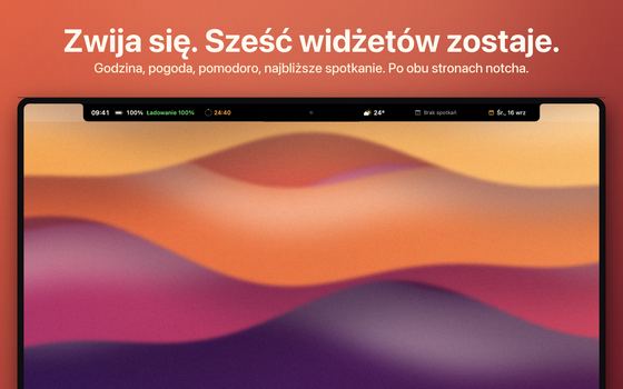 Zwija się. Sześć widżetów zostaje.
